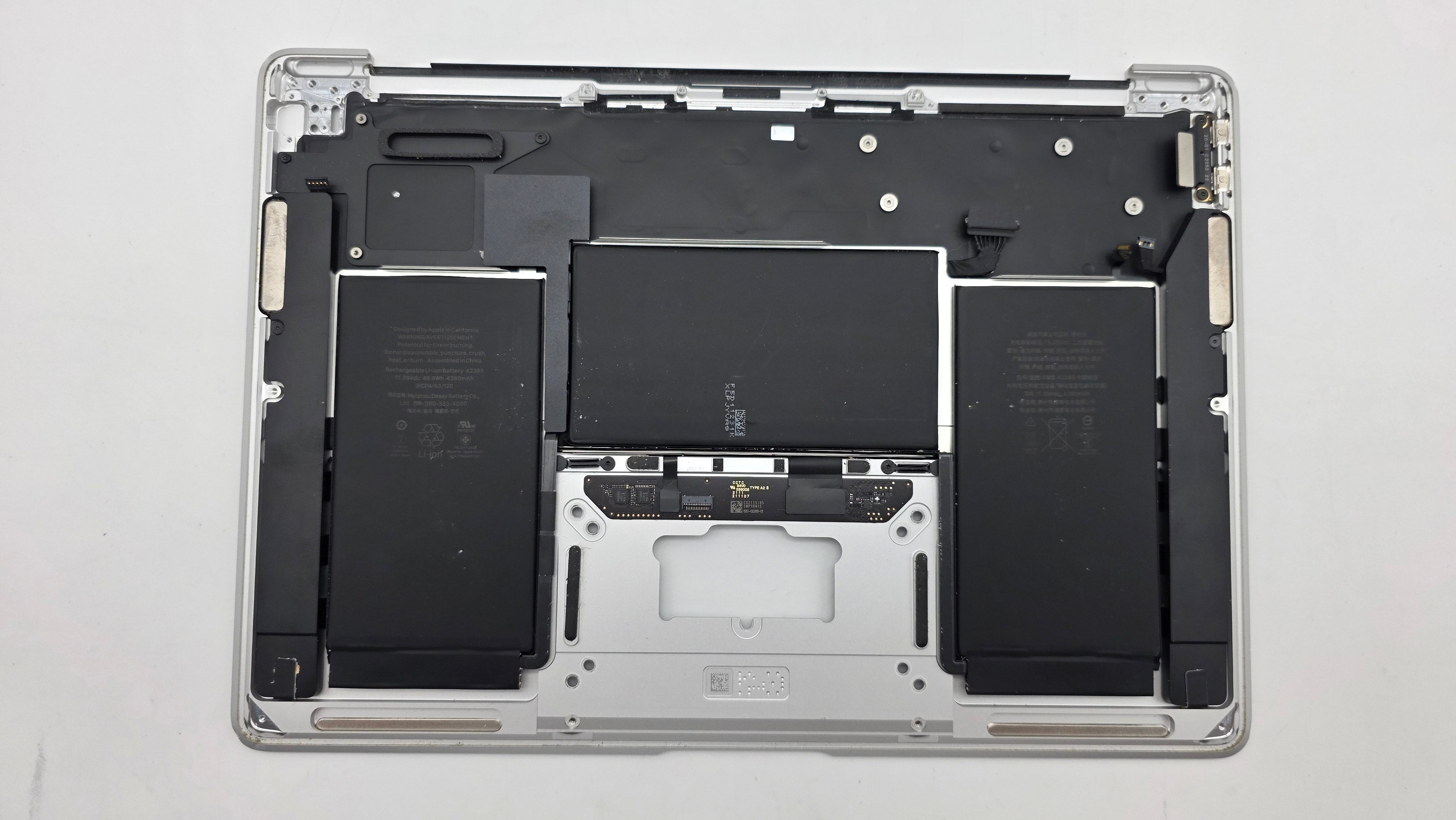Macbook Pro 13" 2020 2022 A2338 Topcase Akku Tastatur Silber #T942