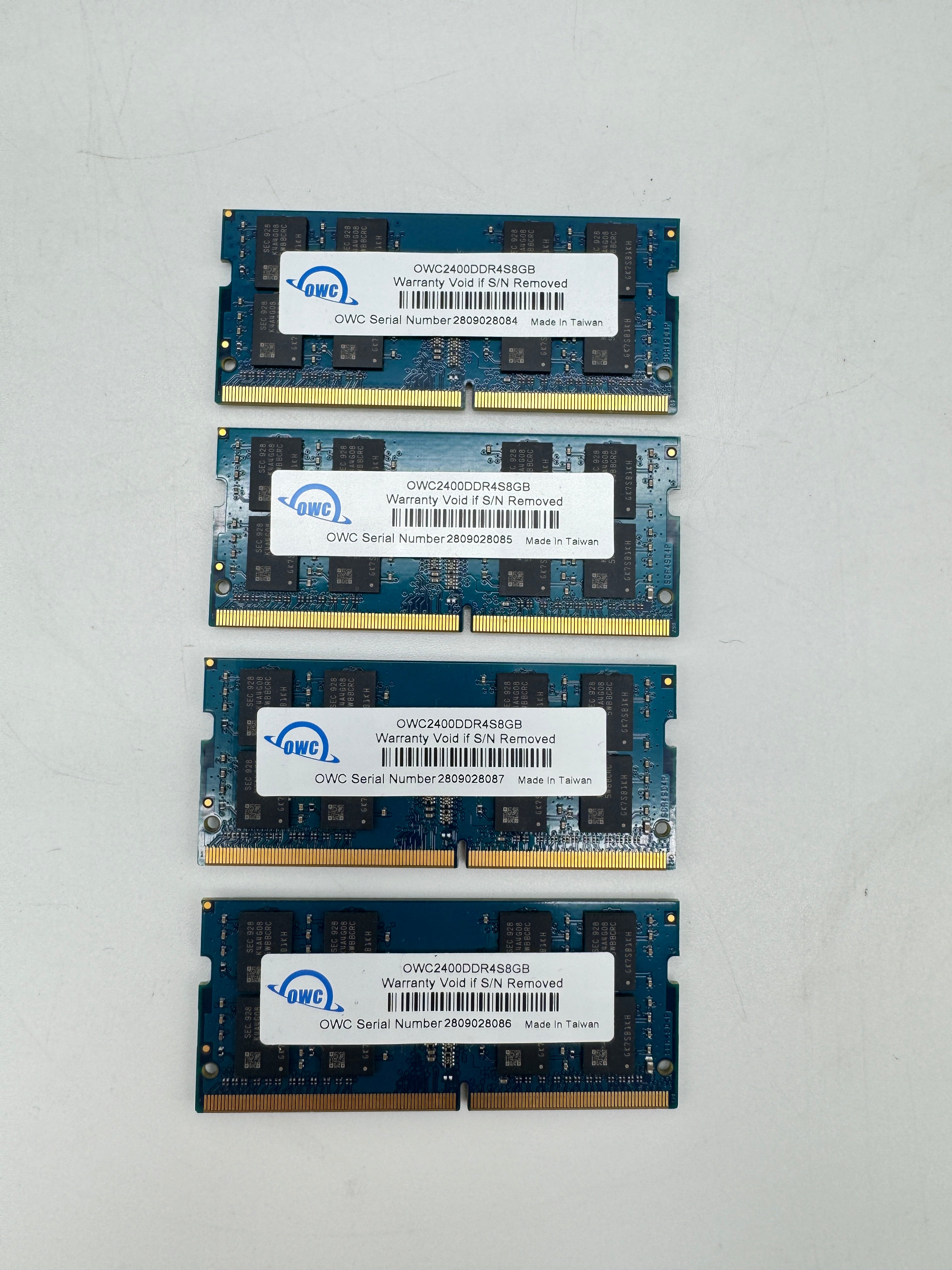 iMac 32GB OWC 2400MHz DDR4 SO-DIMM PC4-19200 CL17 Quadruple Memory Kit (4x 8GB)