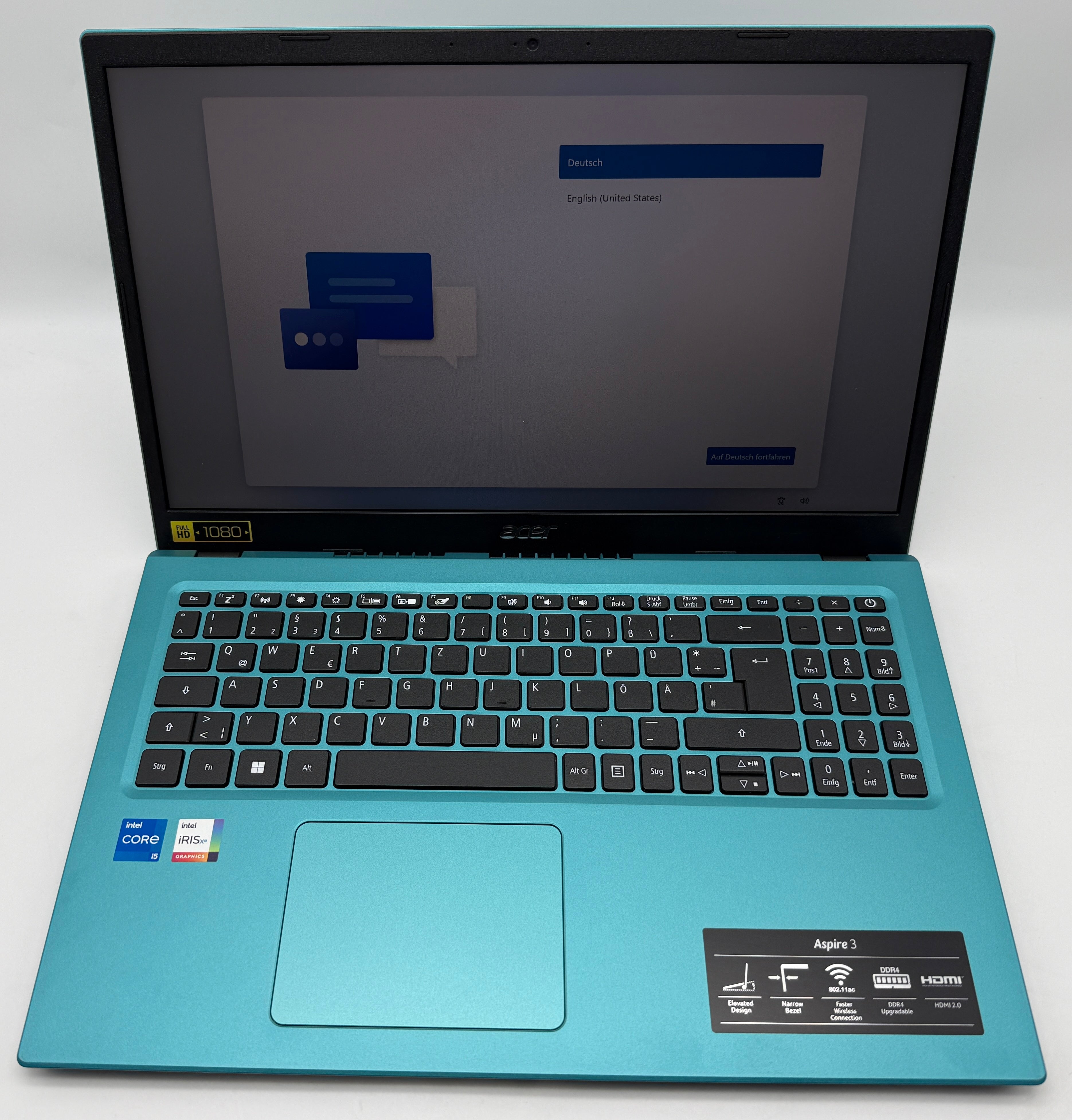 Acer Aspire 3 A315-58-54X6 Intel I5 1135G7 2,4GHz 8GB 512 GB Türkis #PSW141