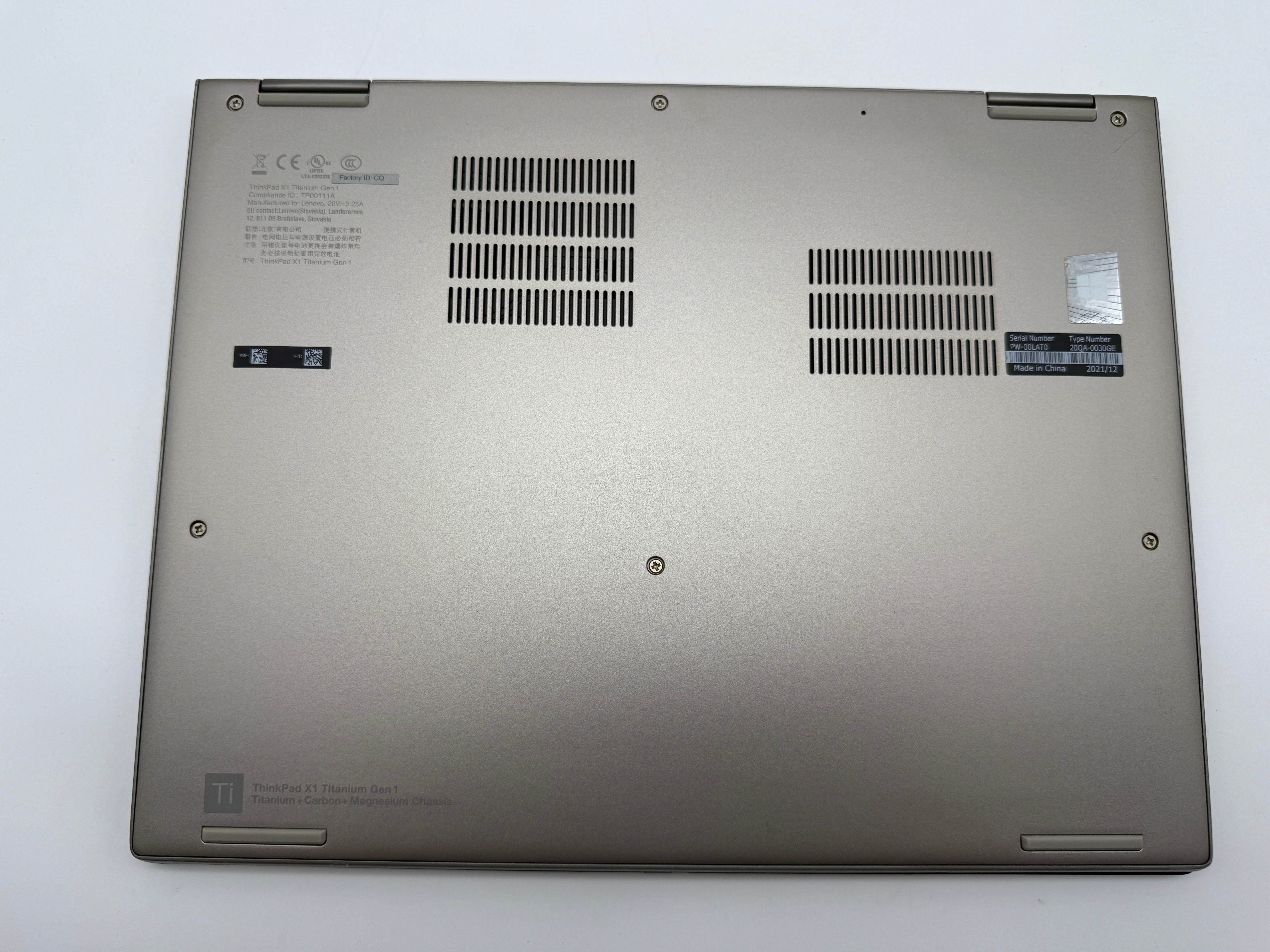 Lenovo ThinkPad X1 Titanium Gen 1 Notebook i7-1160G7 1,2GHz 16GB 1TB SSD