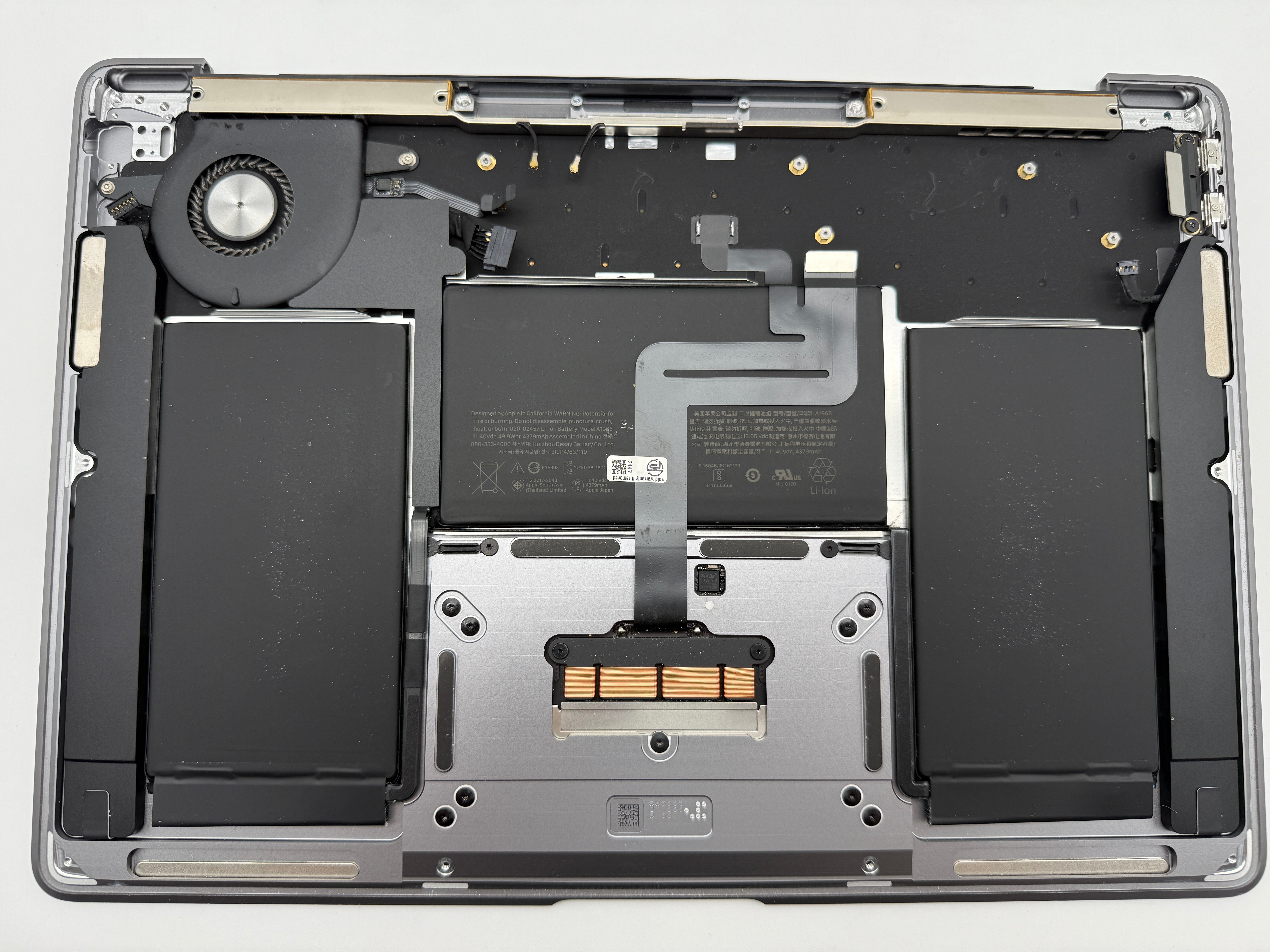 Macbook Air 13" 2018 2019 A1932 Topcase QWERTZ Trackpad Tastatur Grau #T822