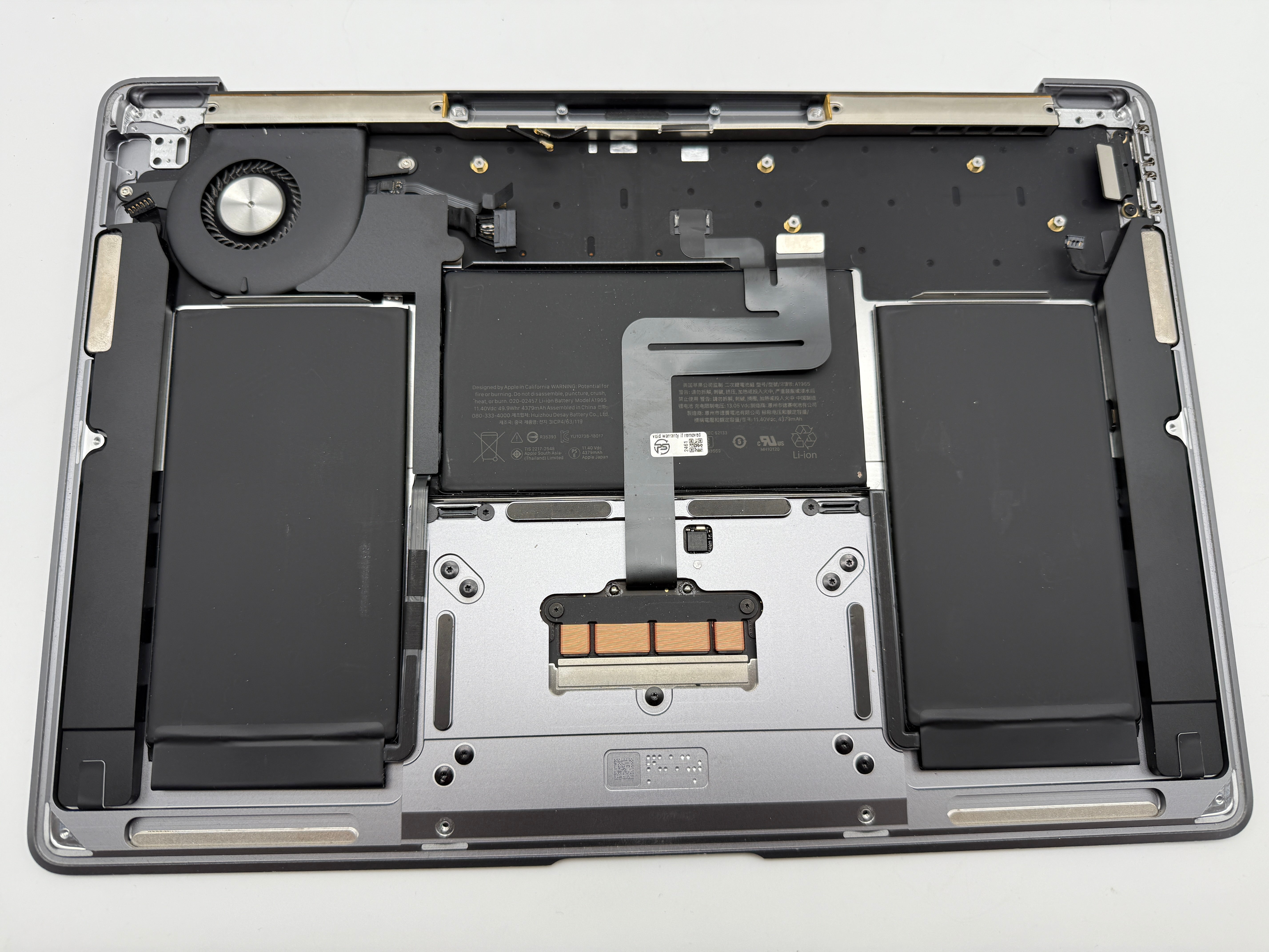 Macbook Air 13" 2018 2019 A1932 Topcase QWERTZ Trackpad Tastatur Grau #T831