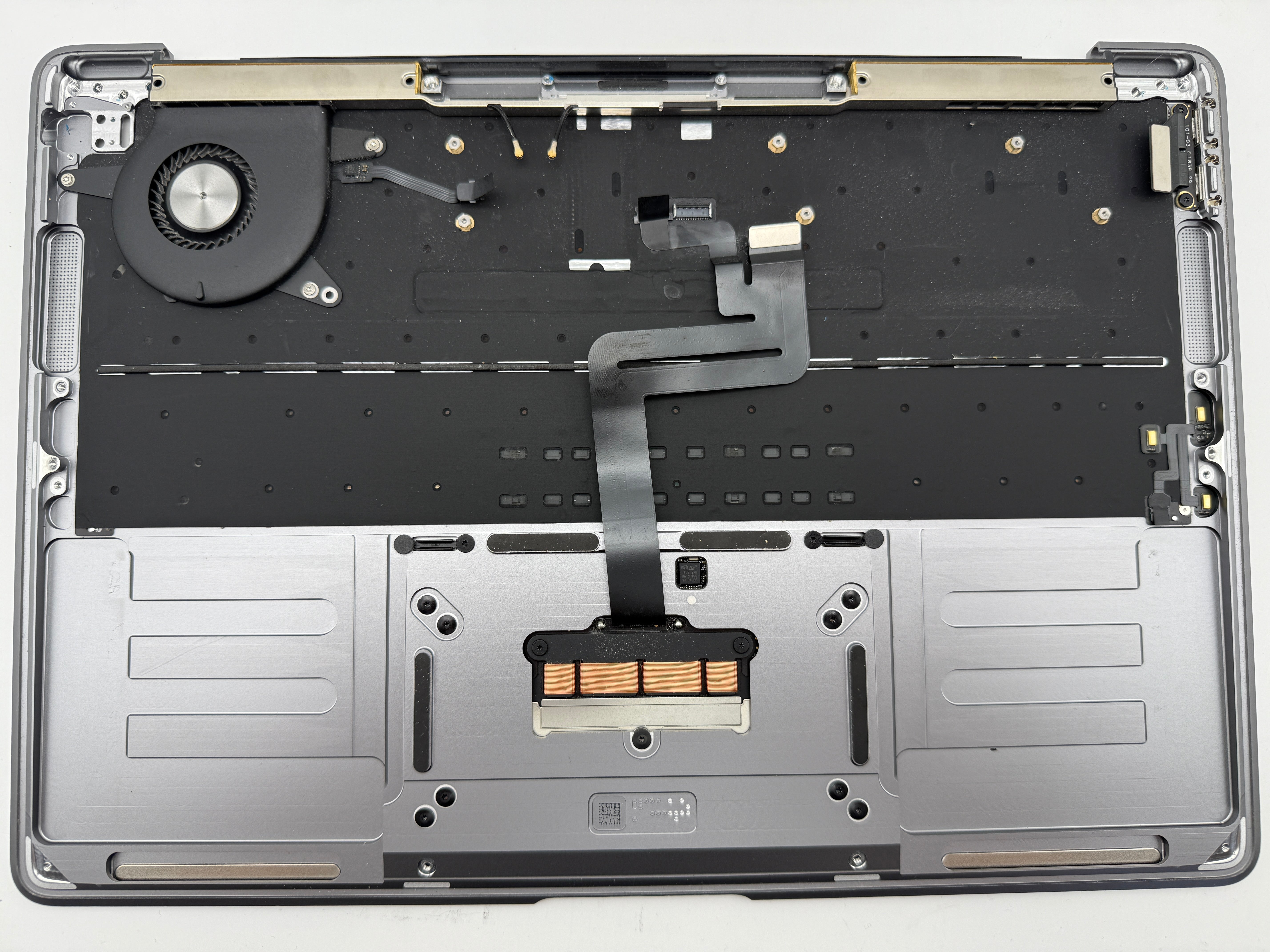 Macbook Air 13" 2018 2019 A1932 Topcase QWERTY Trackpad Tastatur Grau #T838