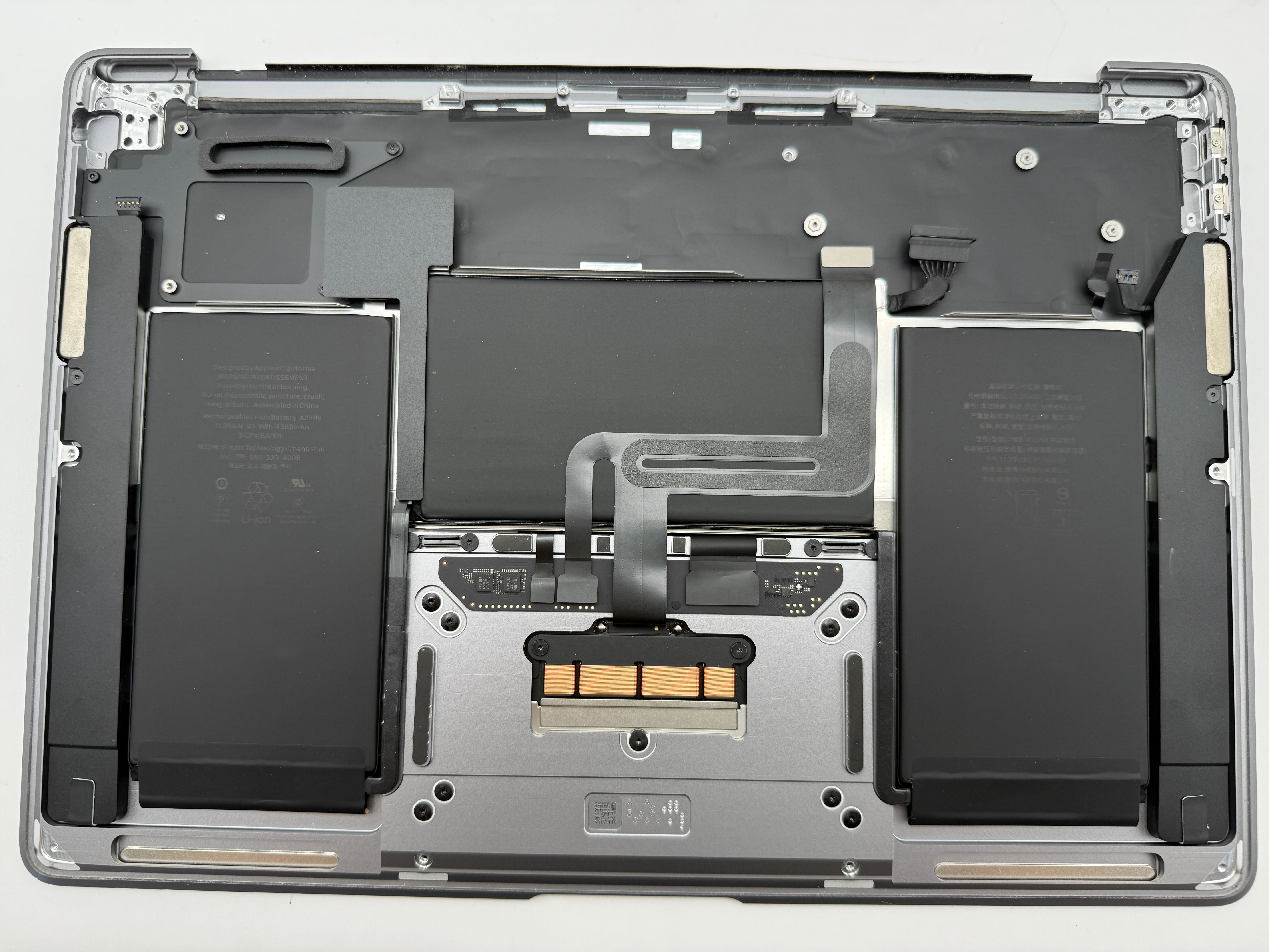 MacBook Air 13" 2020 A2337 Topcase QWERTZ Akku Tastatur Grau #T869
