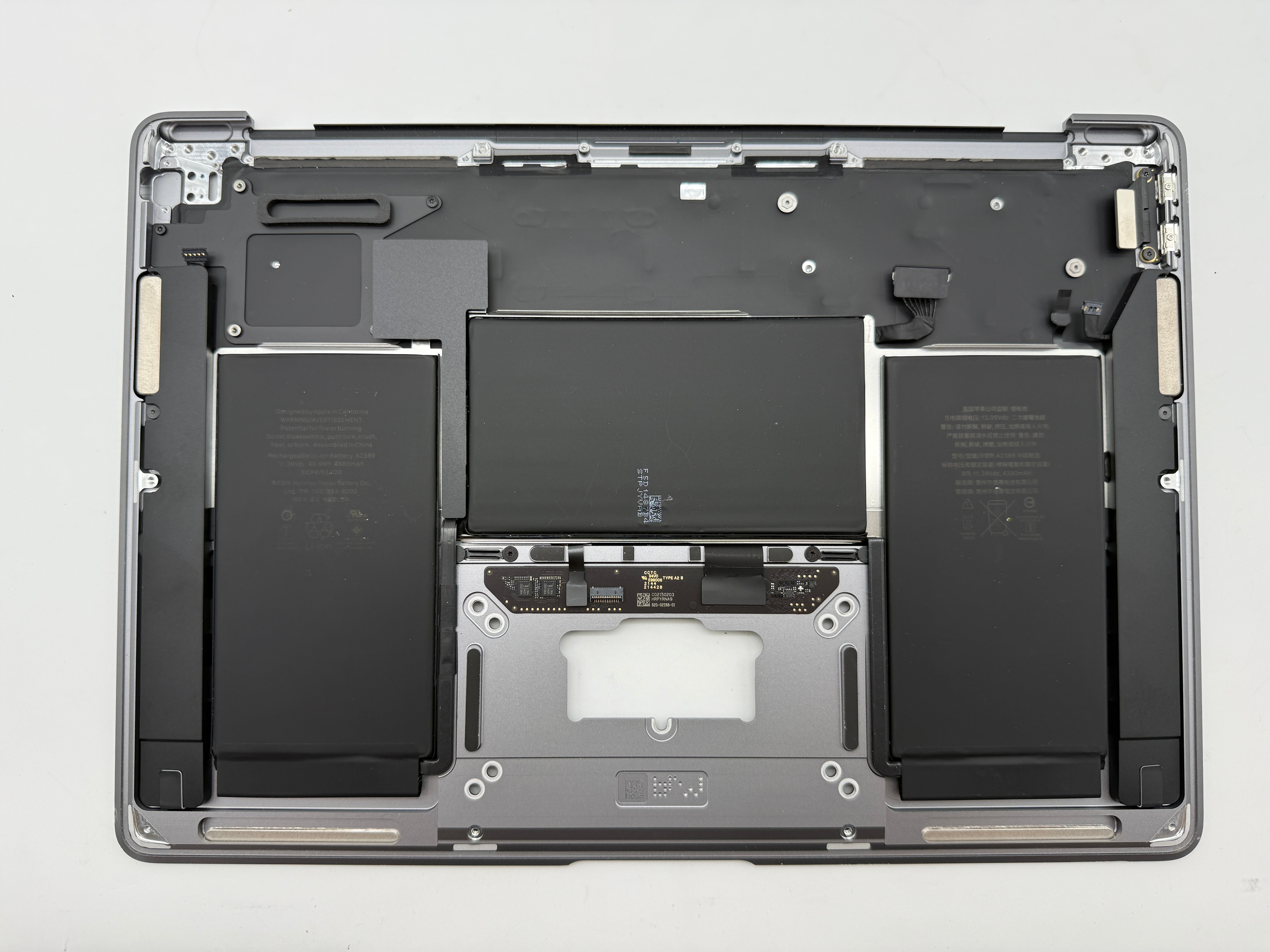MacBook Air 13" 2020 A2337 Topcase QWERTZ Akku Tastatur Grau #T888