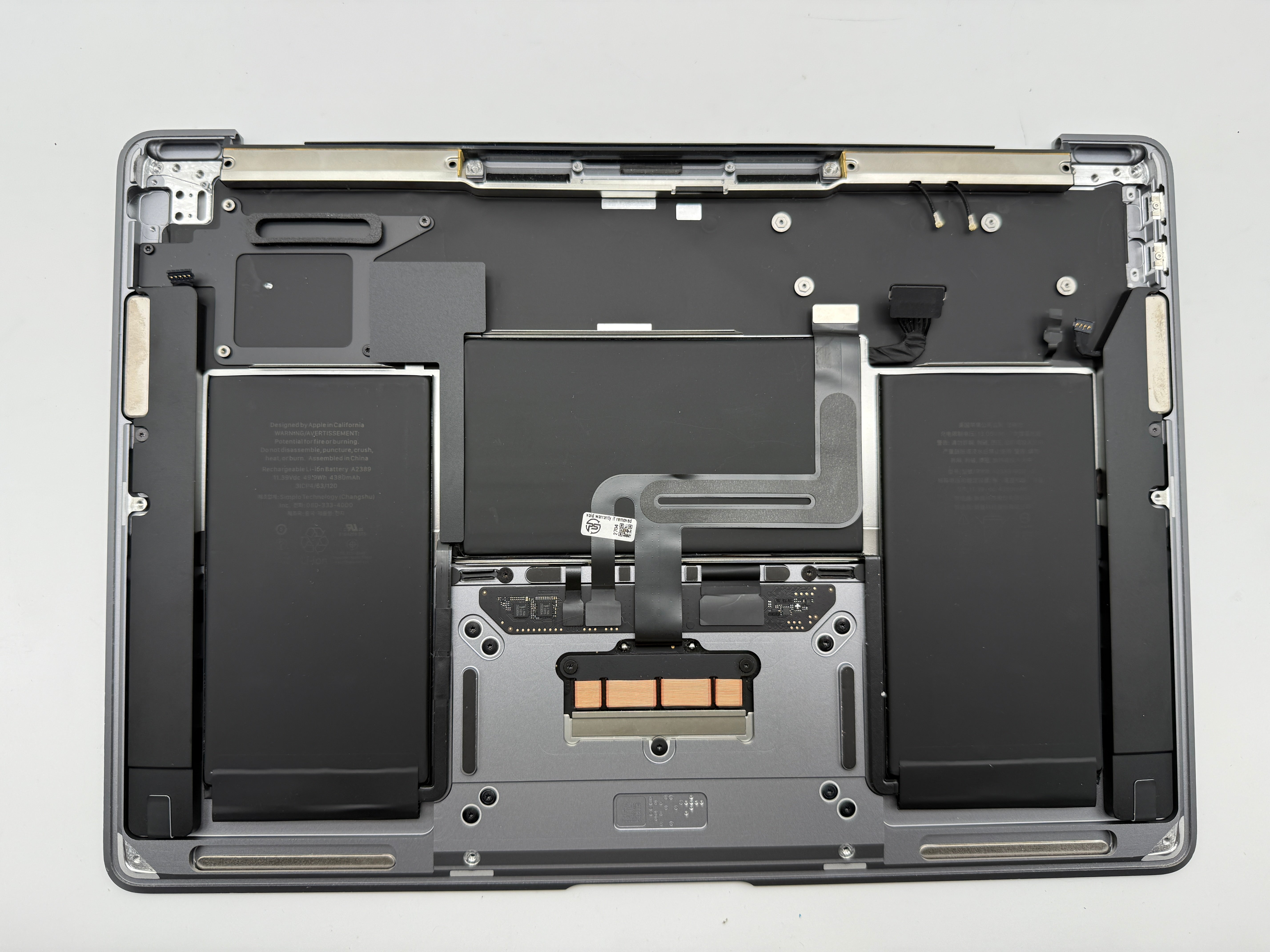 MacBook Air 13" 2020 A2337 Topcase QWERTY UK Trackpad Tastatur Grau #T891