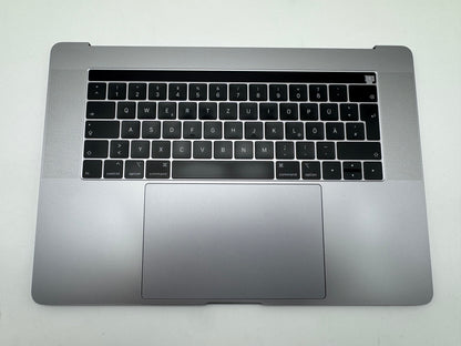 Macbook Pro 15" 2018 2019 A1990 QWERTZ Topcase Trackpad Tastatur Grau #T964