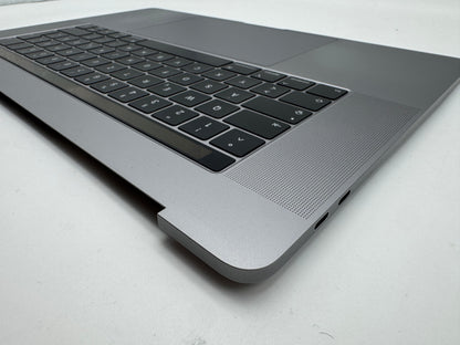 Macbook Pro 15" 2018 2019 A1990 QWERTZ Topcase Trackpad Tastatur Grau #T964