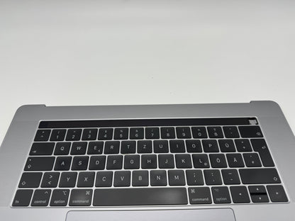 Macbook Pro 15" 2018 2019 A1990 QWERTZ Topcase Trackpad Tastatur Grau #T487