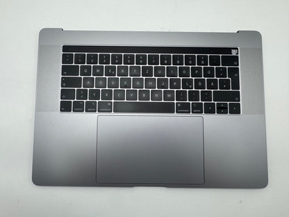 Macbook Pro 15" 2018 2019 A1990 QWERTZ Topcase Trackpad Tastatur Grau #T978