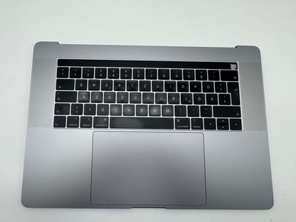 Macbook Pro 15" 2018 2019 A1990 QWERTZ Topcase Trackpad Tastatur Grau #T980