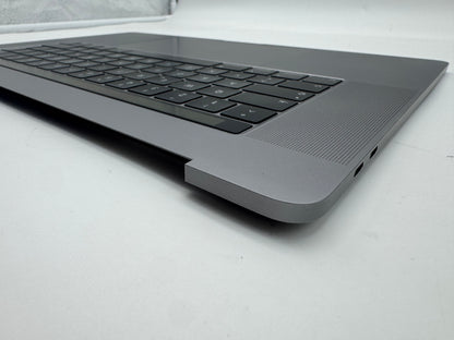 Macbook Pro 15" 2018 2019 A1990 QWERTZ Topcase Trackpad Tastatur Grau #T982