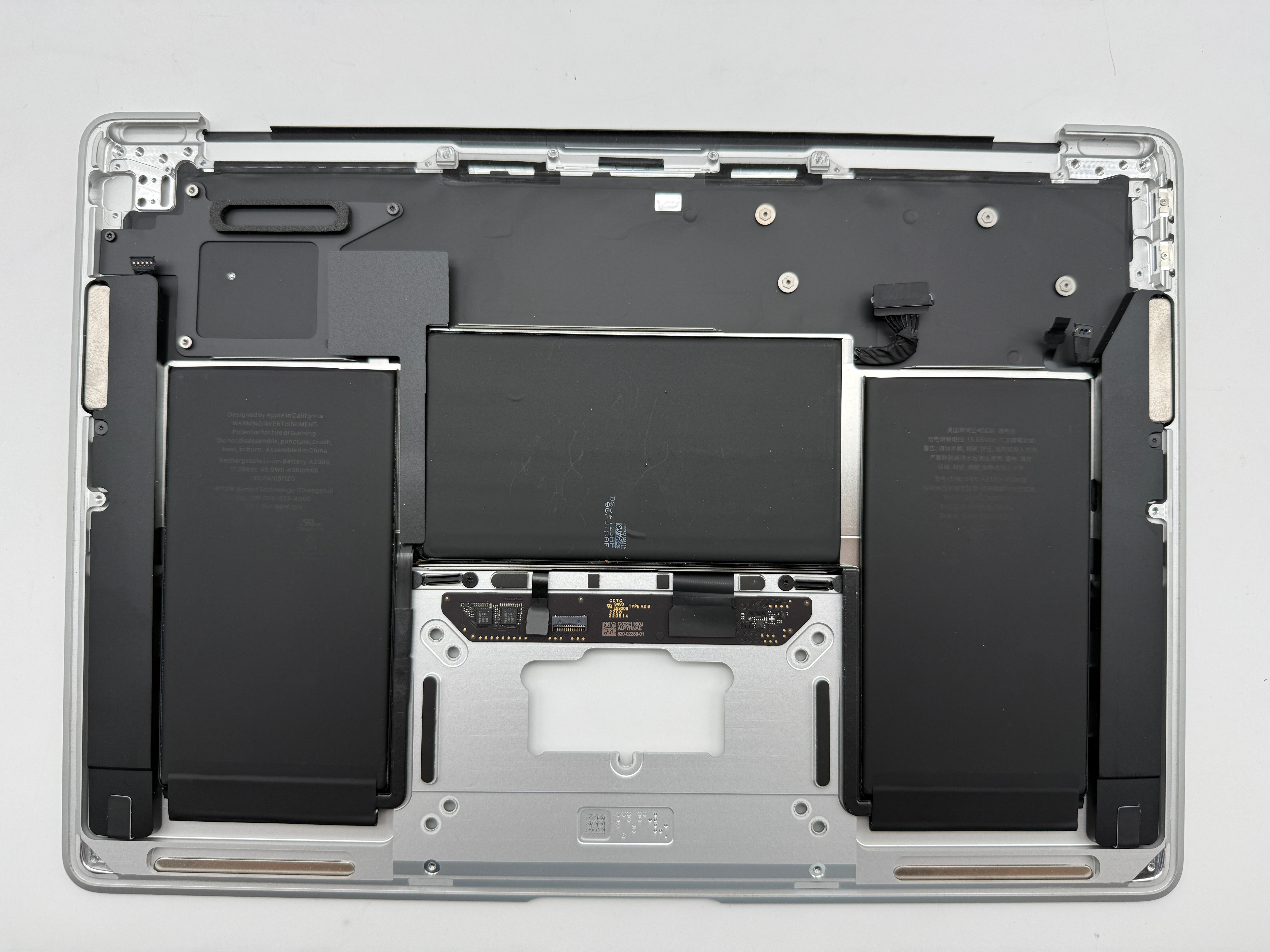 MacBook Air 13" 2020 A2337 Topcase QWERTZ Trackpad Tastatur Silber #T1006