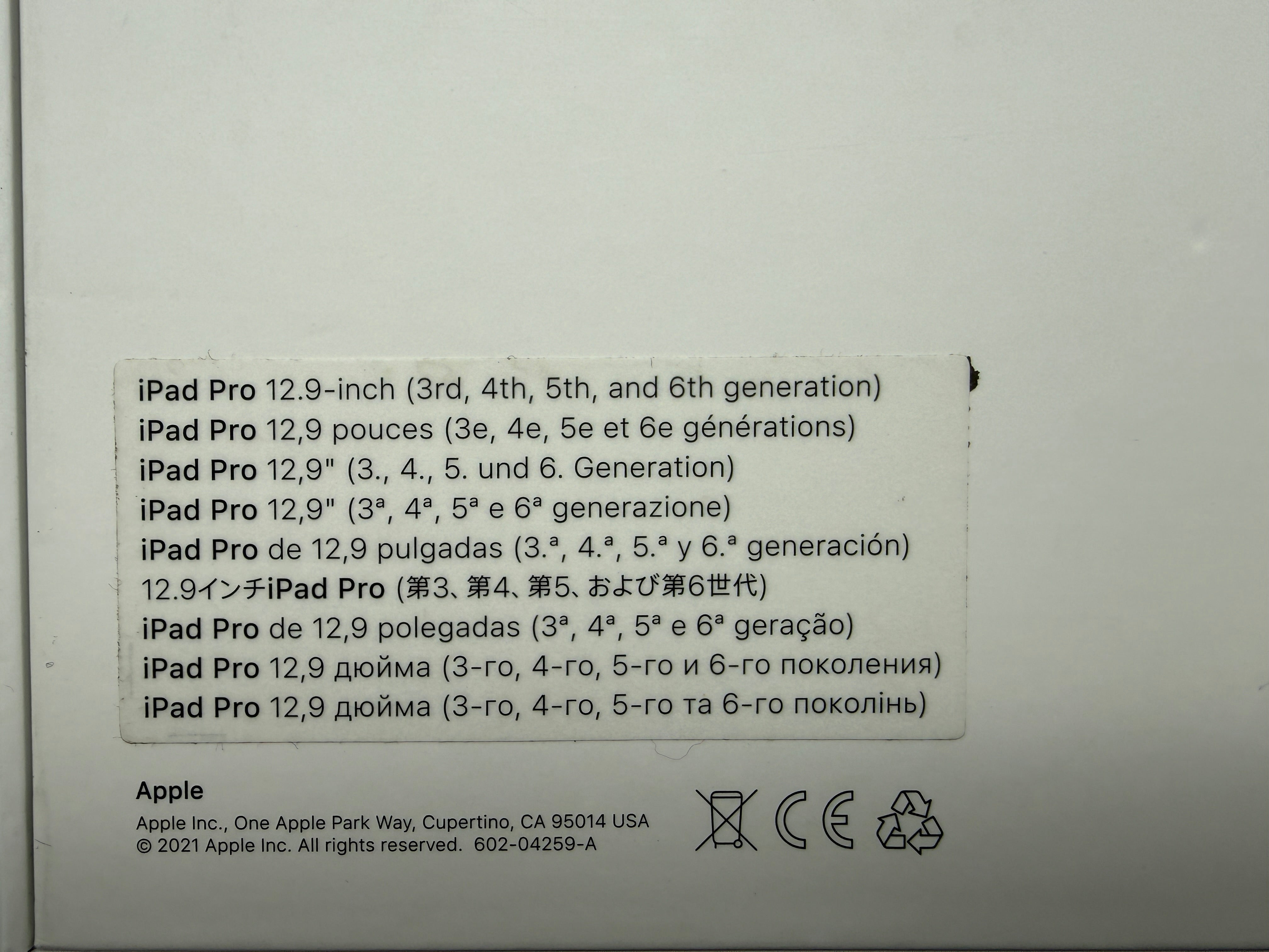 Apple iPad Magic Keyboard iPad Pro 12,9" 3. 4. 5. 6. Gen QWERTZ A2480 MwSt.