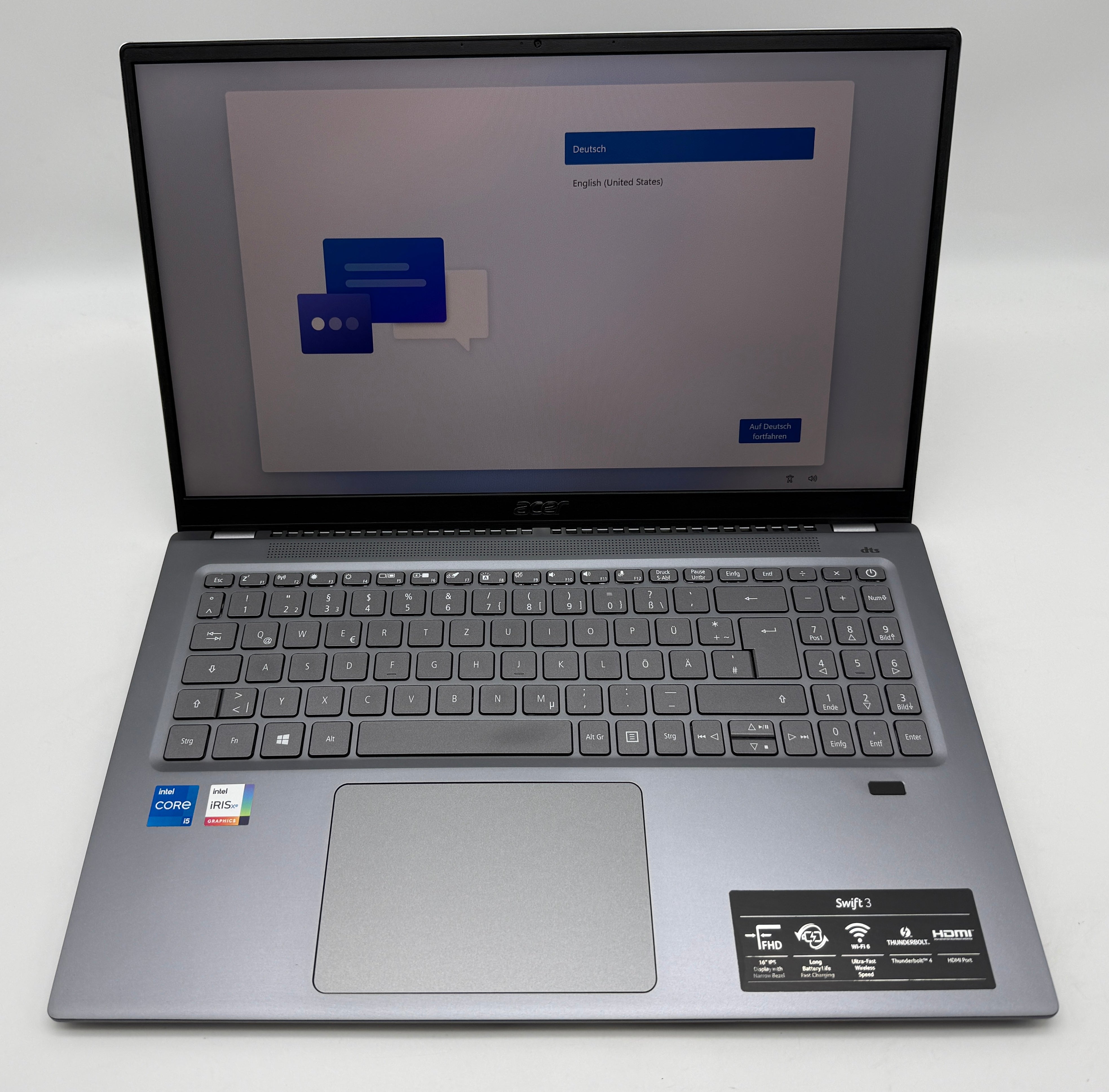 Acer Swift 3 16" SF316-51-51SN 3,1 GHz i5-11300H 16GB RAM 512GB #PSW146