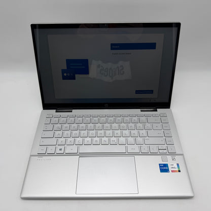 HP Pavilion x360 14-dy0055ng i5-1135G7 8GB 256GB SSD 100% Akku Silber Touch MwSt. #PSW160