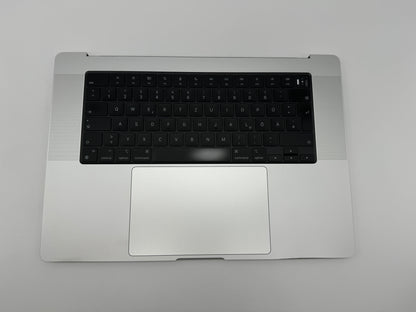 Macbook Pro 16" 2021 A2485 Topcase QWERTZ Tastatur Trackpad Silber #T578