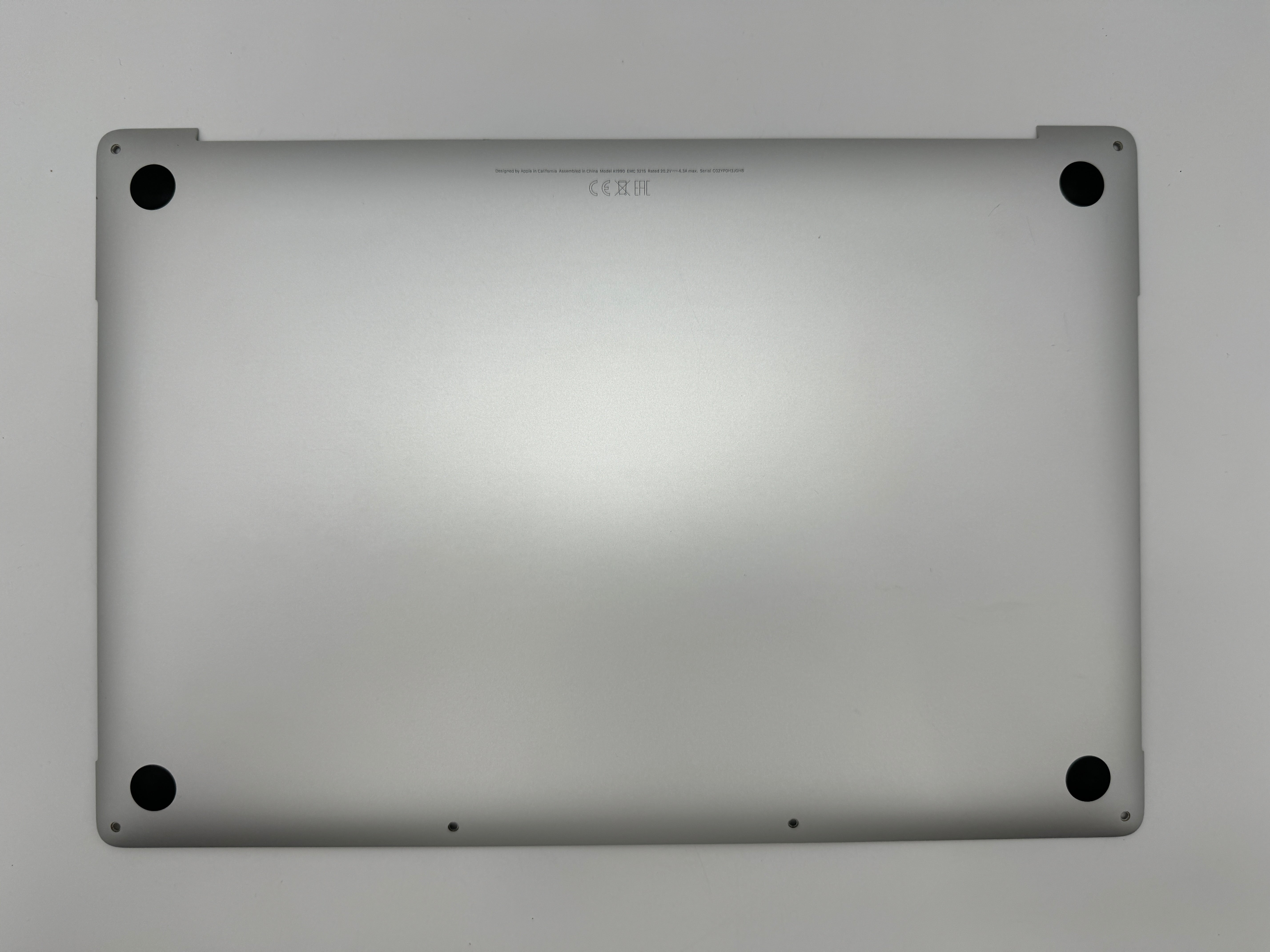 MacBook Pro 15" 2018 2019 A1990 Grau Bodenplatte Bottom Case