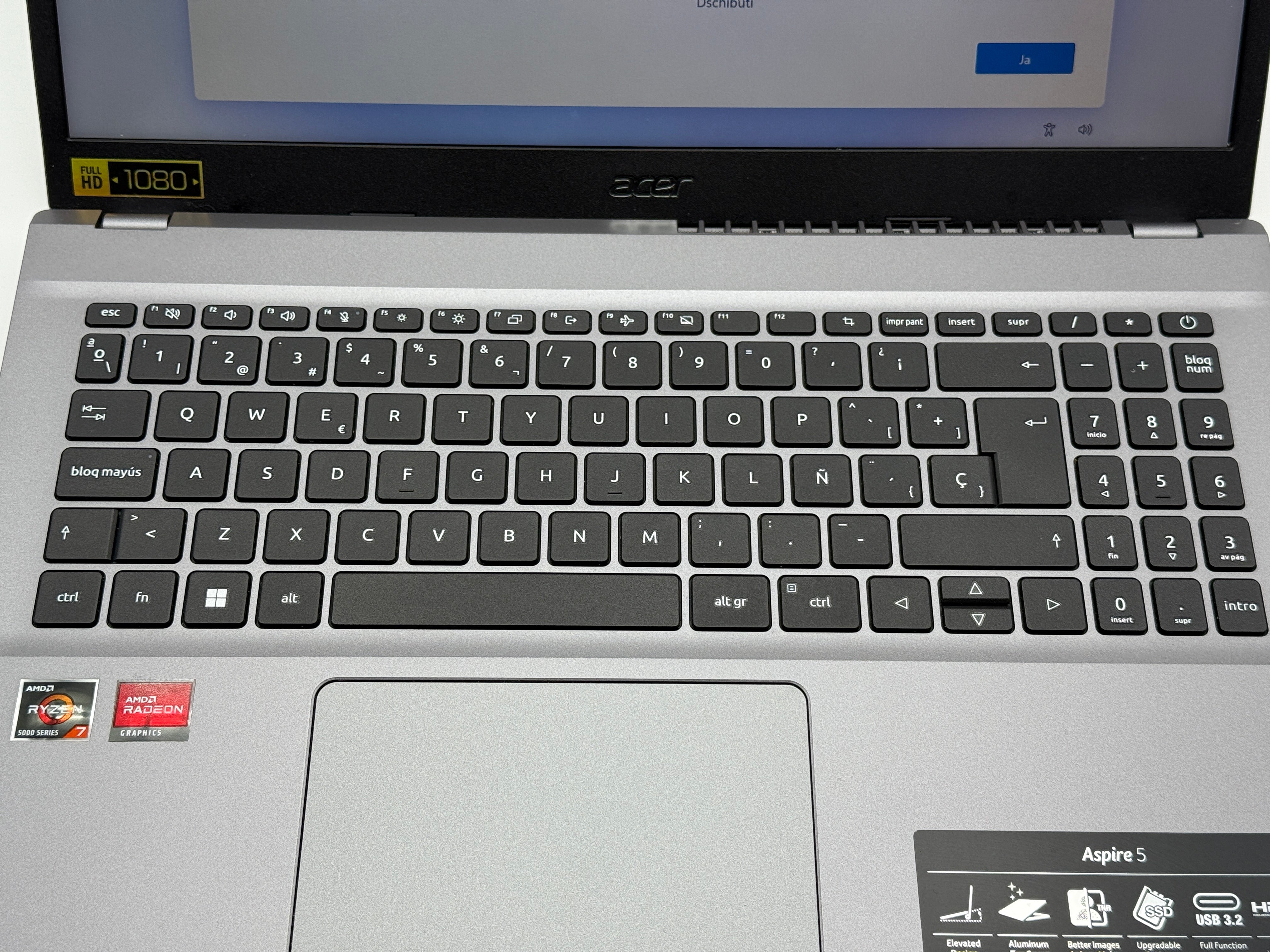 Acer Aspire 5 15,6" Ryzen 7 5825U 2 GHZ 16GB 1TB spanisch