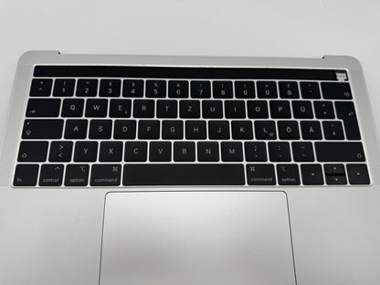 Macbook Pro 13" A1989 2018 2019 Topcase Tastatur QWERTZ Trackpad Silber #T638