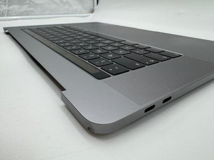 Macbook Pro 15" 2018 2019 A1990 QWERTZ Topcase Trackpad Tastatur Grau #T649