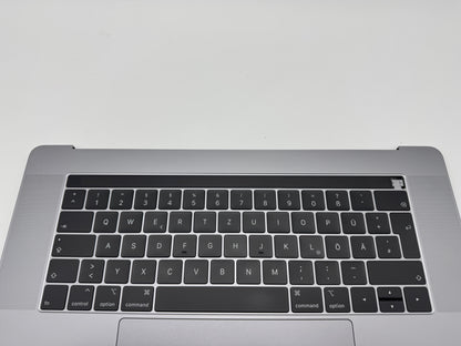 Macbook Pro 15" 2018 2019 A1990 QWERTZ Topcase Trackpad Tastatur Grau #T650