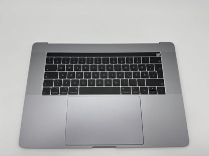 Macbook Pro 15" 2018 2019 A1990 QWERTZ Topcase Trackpad Tastatur Grau #T652