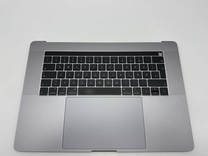 Macbook Pro 15" 2018 2019 A1990 QWERTZ Topcase Trackpad Tastatur Grau #T654