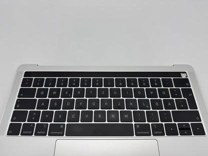 Macbook Pro 13" A1989 2018 2019 Topcase Tastatur QWERTZ Trackpad Silber #T659