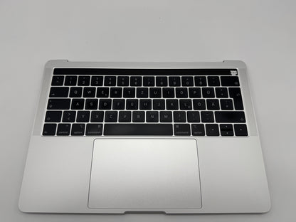 Macbook Pro 13" A1989 2018 2019 Topcase Tastatur QWERTZ Trackpad Silber #T660