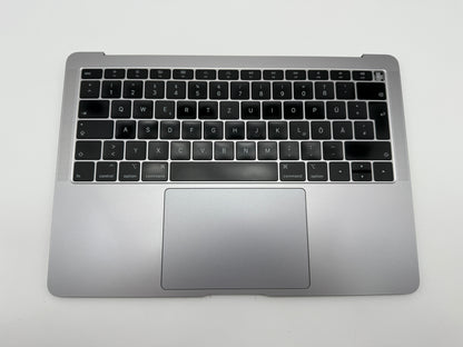 Macbook Air 13" 2018 2019 A1932 Topcase QWERTZ Trackpad Tastatur Grau #T840