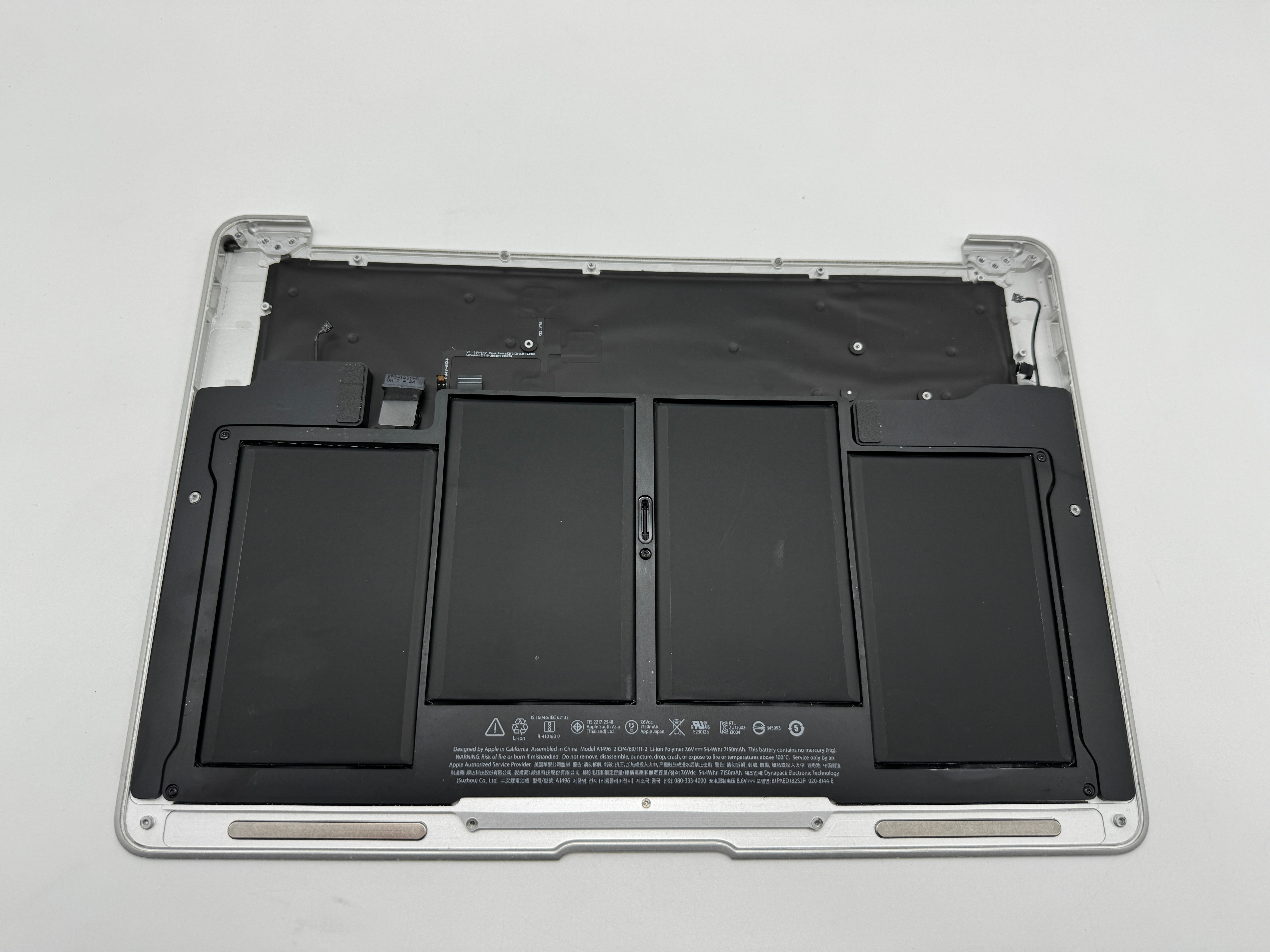 MacBook Air 13" A1466 2013 - 2017 Topcase QWERTZ Tastatur Akku Silber #T415