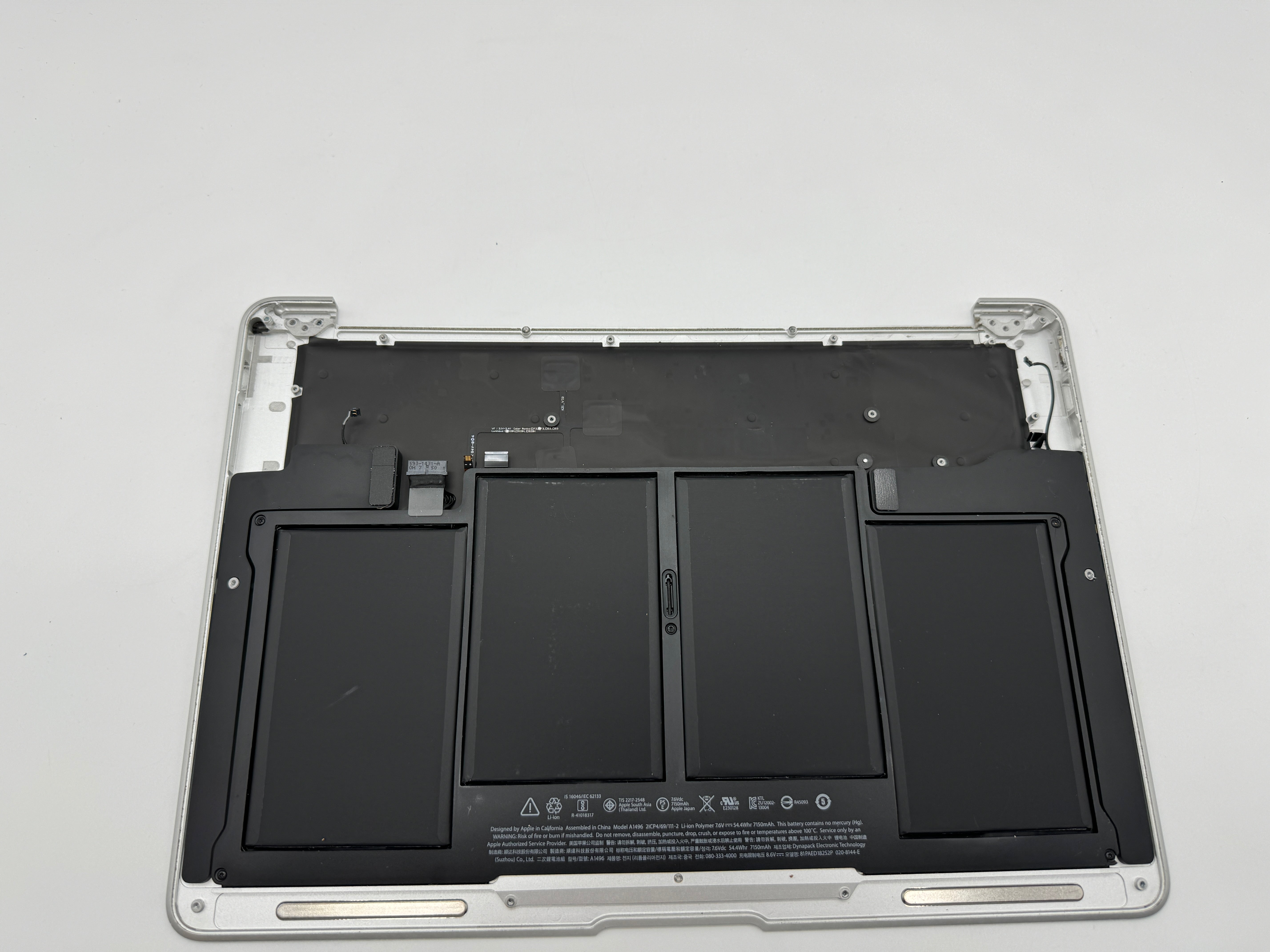 MacBook Air 13" A1466 2013 - 2017 Topcase QWERTZ Tastatur Akku Silber #T416