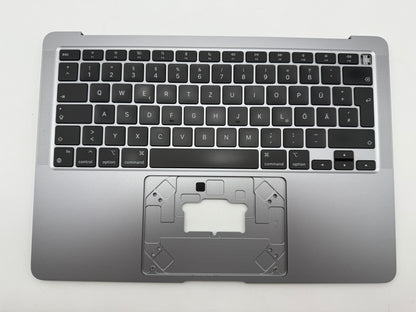 MacBook Air 13" 2020 A2337 Topcase QWERTZ Akku Tastatur Grau #T887
