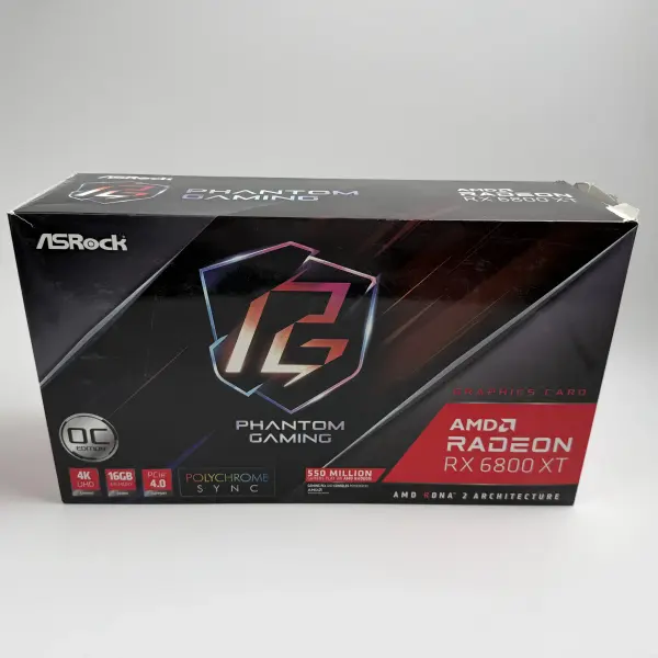 ASRock RX 6800 XT 16GB PHANTOM GAMING D Graphics Card (Black)